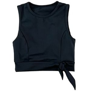 Strut This Revolve Sleeveless Pullover Athletic Tank Top Twist Bow Black One Sz